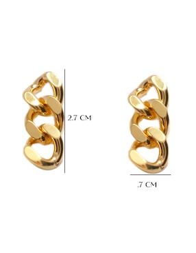 Aretes de eslabones Universal Aurela 18K Classic Collection con acabado chapa de oro