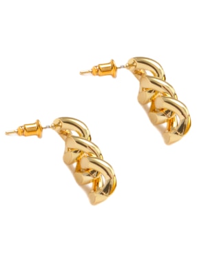 Aretes de eslabones Universal Aurela 18K Classic Collection con acabado chapa de oro