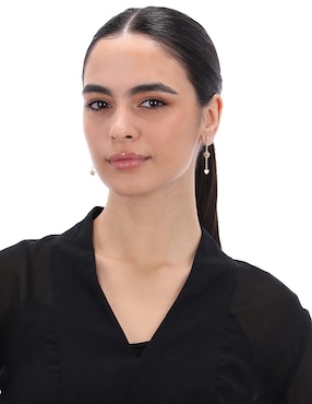 Aretes de flor Coach con acabado brillante cristal