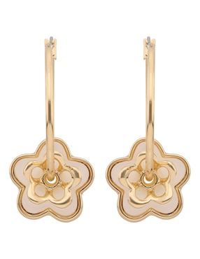 Arracadas de flor Anne Klein In Full Bloom con acabado brillante