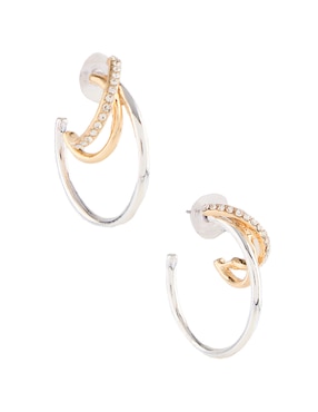 Aretes de aro Anne Klein Dancing Petals con acabado pulido
