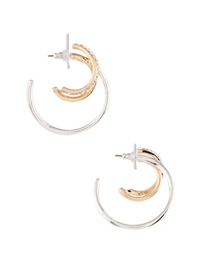 Aretes de aro Anne Klein Dancing Petals con acabado pulido