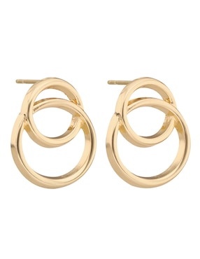 Aretes de círculo Napier con acabado brillante