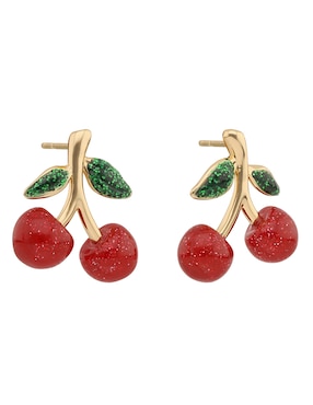 Aretes de cereza Coach 4.1 Feminine Utility con acabado brillante resina