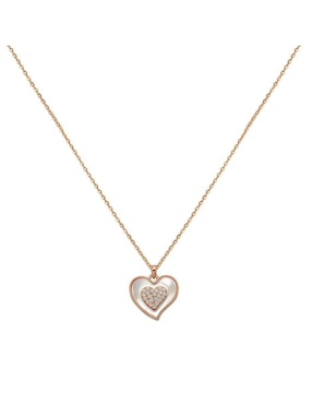 Collar De Corazón Enso Rg Necklace De Plata P925 Zirconia Cúbica