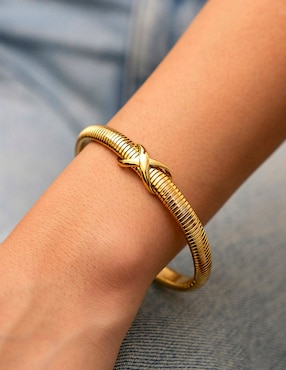 Brazalete Aurela 18K Classic Collection con acabado chapa de oro