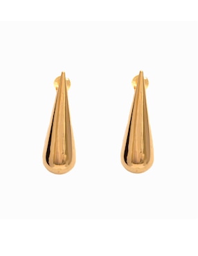 Aretes Largos Aurela 18k Classic Collection Con Acabado Chapa De Oro