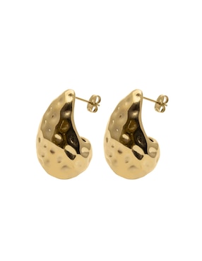 Aretes Largos De Gota Aurela 18k Classic Collection Con Acabado Chapa De Oro