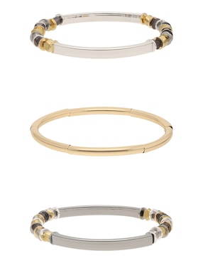 Set de pulsera Nine West Tritone Rounds and Discs