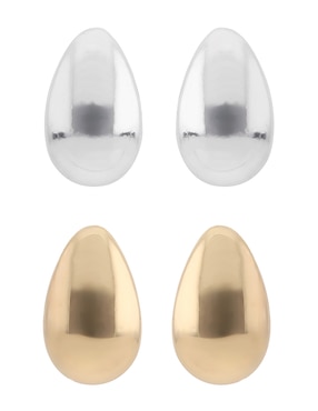 Set Aretes Cortos Nine West Metal Ears 1 Aug 24 Con Acabado Brillante