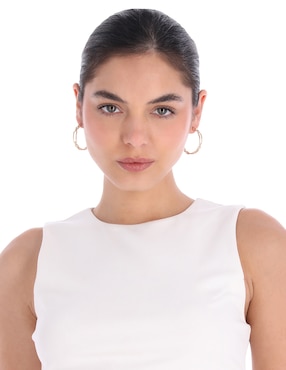 Aretes de eslabones Lauren Ralph Lauren con acabado brillante