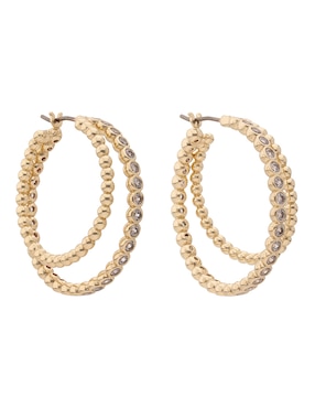 Arracadas Lauren Ralph Lauren con acabado brillante cristal