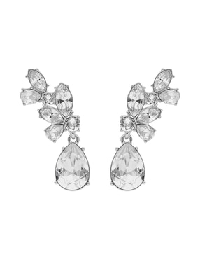 Aretes Cortos Givenchy New Romantics Rhodium Con Acabado Brillante Cristal