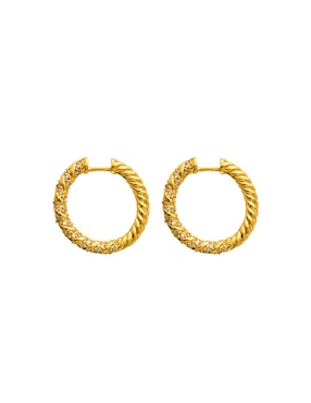 Arracadas Aurela 18k Classic Collection Con Acabado Chapa De Oro Zirconia