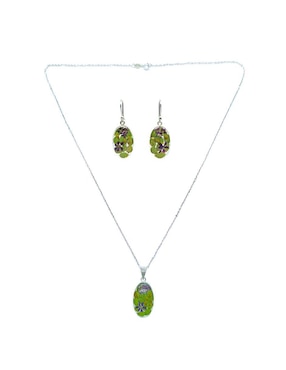 Aretes y collar Petick Hiedra Morada de plata P925