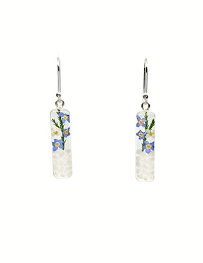 Aretes y collar Petick Jardín Azul de plata P925