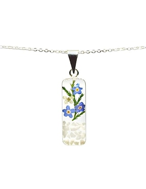 Aretes y collar Petick Jardín Azul de plata P925