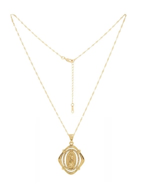 Aretes y collar Oro Angelus Virgen de Guadalupe zirconia