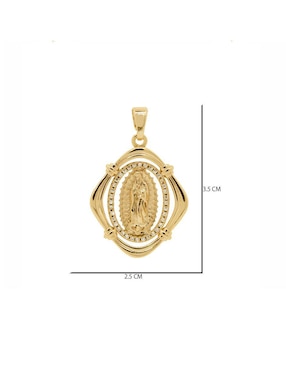 Aretes y collar Oro Angelus Virgen de Guadalupe zirconia