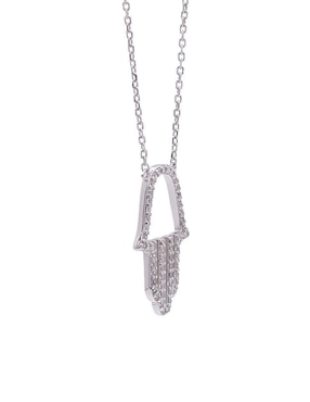 Collar con dije de mano de fátima Oro Angelus de plata P 925