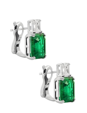 Broqueles rectangulares Gladkova Joyería de plata P 925 esmeralda