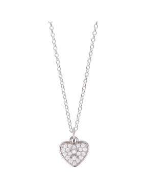 Collar Con Dije De Corazón Anante Destellos De Plata P 925