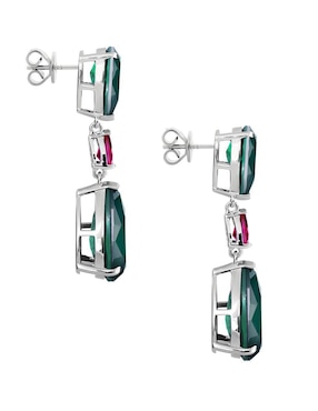 Aretes de gota Gladkova Joyería de plata P 925 esmeralda