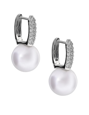 Aretes circulares Gladkova Joyería de plata P 925 perla