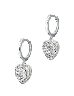 Aretes de corazón Zvezda Corazón de plata P 925 circonita
