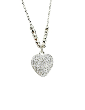Aretes y collar de corazón Zvezda de plata P 925 circonita