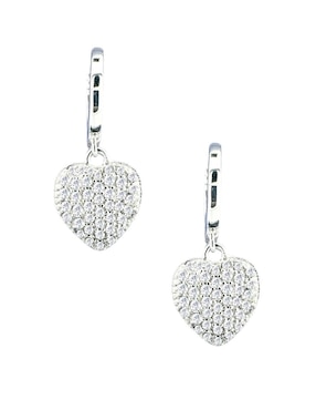 Aretes y collar de corazón Zvezda de plata P 925 circonita
