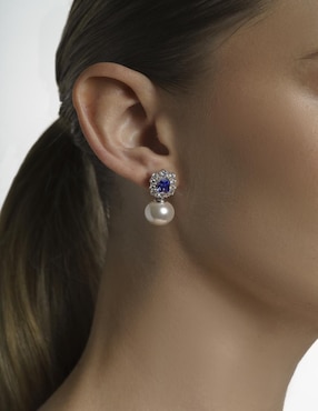Aretes circulares Gladkova Joyería de plata P 925 perla