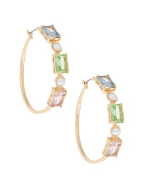 Arracadas Lauren Ralph Lauren con acabado brillante cristal
