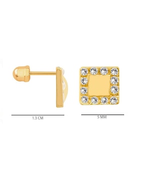 Broqueles cuadrados Oro Angelus de oro con acabado pavé zirconia