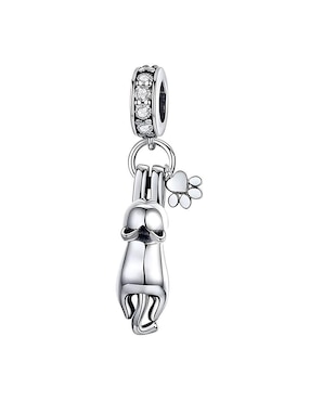 Charm De Gato Miow Kiki De Plata P925 Zirconia