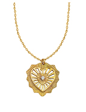 Collar con dije de corazón Anamora Por Tanya Moss Eterna de plata 14 K