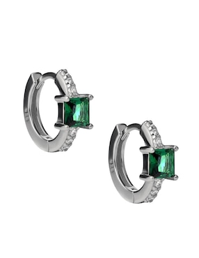 Aretes de círculo Gladkova Joyería de plata P 925 esmeralda