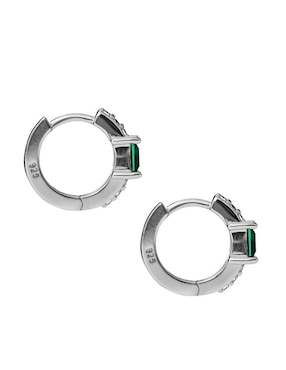 Aretes de círculo Gladkova Joyería de plata P 925 esmeralda