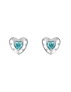 Broqueles De Corazón Gladkova Joyería De Plata P925 Zirconia