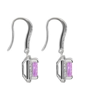 Aretes rectangulares Gladkova Joyería de plata P 925 zirconia