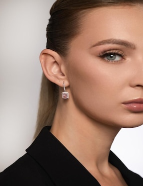 Aretes rectangulares Gladkova Joyería de plata P 925 zirconia