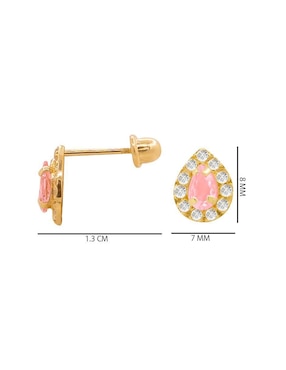 Broqueles de gota Oro Angelus de oro con acabado pavé zirconia