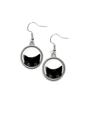 Aretes De Gato Miow Kiki De Plata P925 Con Acabado Plateado