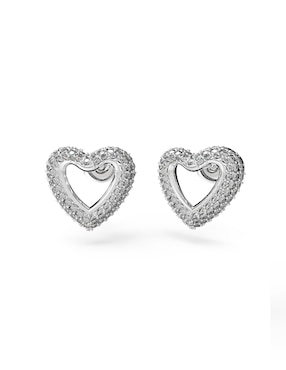 Aretes Cortos De Corazón GUESS Beloved Con Acabado Pulido Circonita