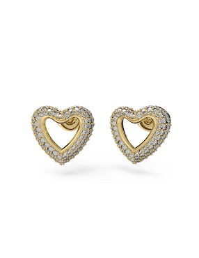 Aretes de corazón Guess Beloved con acabado brillante circonita