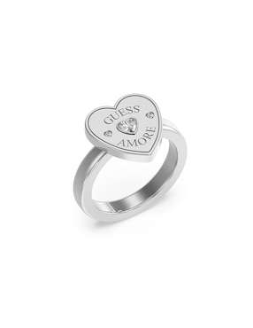 Anillo de corazón Guess Amore circonita pulido
