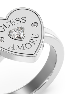 Anillo de corazón Guess Amore circonita pulido