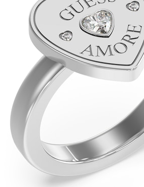 Anillo de corazón Guess Amore circonita pulido