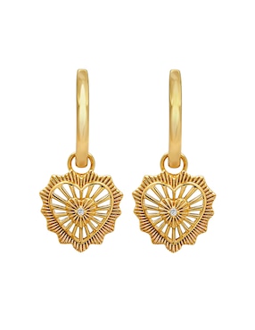Aretes largos de corazón Anamora por Tanya Moss Eterna de plata P 925 con acabado pulido