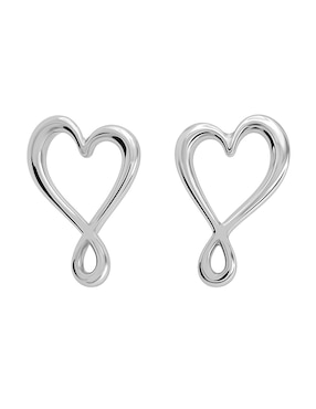Broqueles de corazón Anamora Por Tanya Moss Garabatos de plata P 925 con acabado brillante